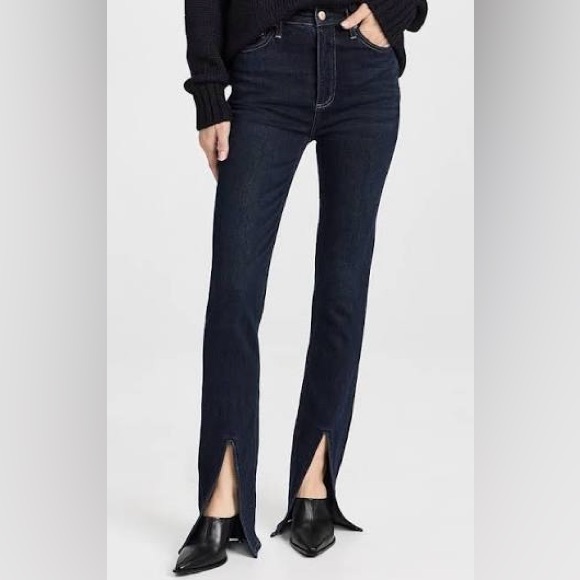 pistola Denim - Pistola Dark Indigo Colleen Split Front Straight Leg Jeans Size 29 Worn Once